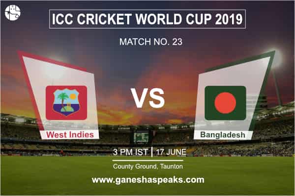 World Cup West Indies Vs Bangadesh Match Prediction