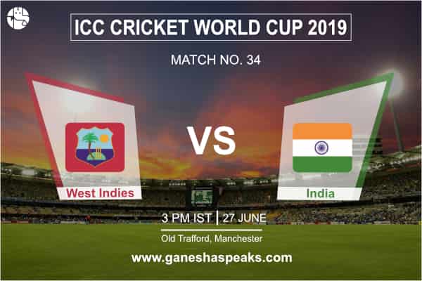 World Cup West Indies Vs India Match Prediction