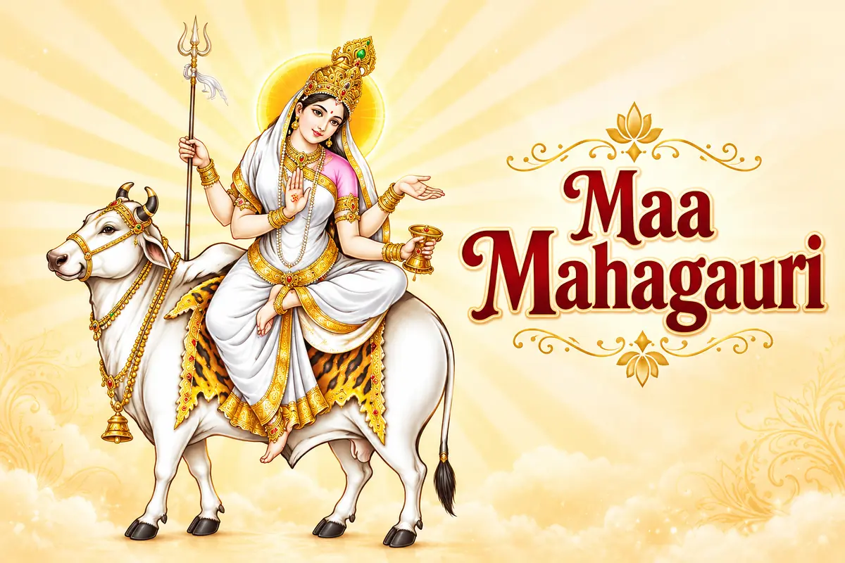 Worship Goddess Mahagauri on Navratri Eighth Day